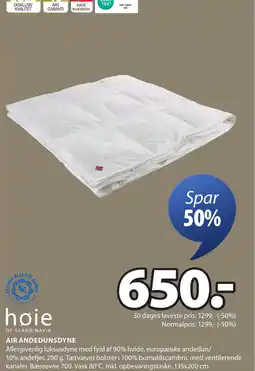JYSK AIR ANDEDUNSDYNE tilbud