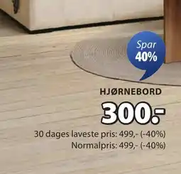 JYSK HJØRNEBORD tilbud