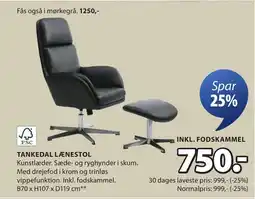 JYSK TANKEDAL LÆNESTOL tilbud