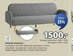 JYSK PARADIS SOVESOFA tilbud