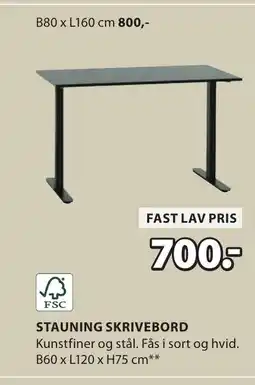 JYSK STAUNING SKRIVEBORD tilbud
