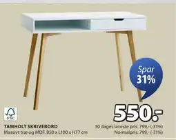 JYSK TAMHOLT SKRIVEBORD tilbud