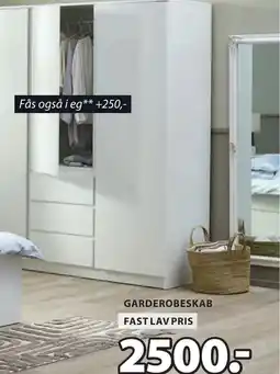 JYSK GARDEROBESKAB FAST LAV PRIS tilbud