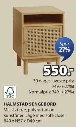 JYSK HALMSTAD SENGEBORD tilbud
