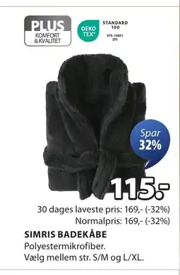 JYSK SIMRIS BADEKÅBE Polyestermikrofiber. tilbud
