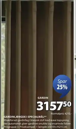 JYSK GARDINLÆNGDE I SPECIALMÅL⭑** tilbud