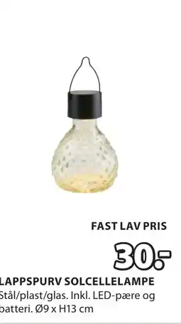 JYSK LAPPSPURV SOLCELLELAMPE tilbud