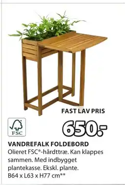 JYSK VANDREFALK FOLDEBORD tilbud