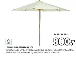 JYSK LEMVIG MARKEDSPARASOL tilbud