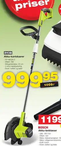 Bauhaus RYOBI Akku-kantskærer tilbud