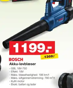 Bauhaus BOSCH Akku-løvblæser tilbud