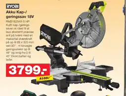 Bauhaus RYOBI Akku Kap-/ geringssav 18V tilbud