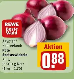 REWE DE Ägypten/ Neuseeland: Speisezwiebeln Kl. I, tilbud