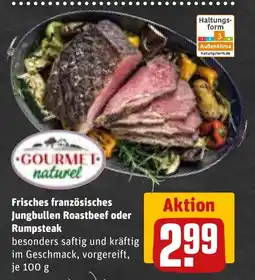 REWE DE Frisches französisches Jungbullen Roastbeef oder Rumpsteak tilbud