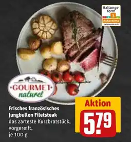 REWE DE Frisches französisches Jungbullen Filetsteak das zarteste Kurzbratstück, vorgereift, tilbud