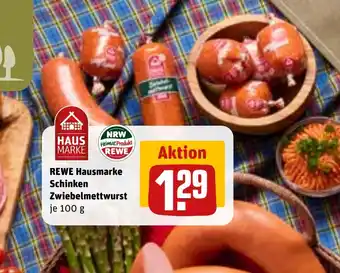 REWE DE REWE Hausmarke Schinken Zwiebelmettwurst tilbud
