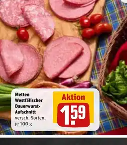 REWE DE Metten Westfälischer Dauerwurst- Aufschnitt tilbud