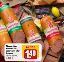 REWE DE Rügenwalder Pommersche Leberwurst oder tilbud