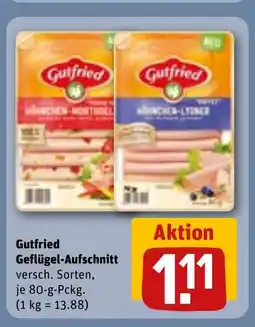 REWE DE Gutfried Geflügel-Aufschnitt versch. tilbud