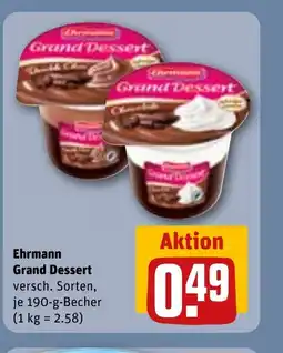 REWE DE Ehrmann Grand Dessert versch. Sorten, tilbud