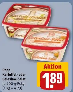 REWE DE Popp Kartoffel- oder Coleslaw-Salat tilbud
