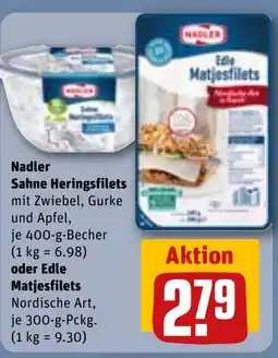 REWE DE Nadler Sahne Heringsfilets mit Zwiebel, Gurke tilbud