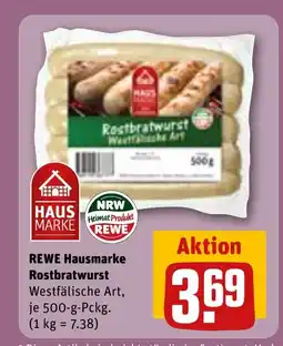 REWE DE REWE Hausmarke Rostbratwurst Westfälische Art, tilbud