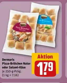 REWE DE Dermaris Pizza-Brötchen Natur oder Salami-Käse tilbud