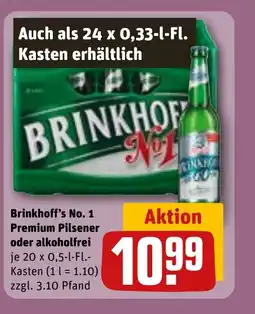 REWE DE Brinkhoff's No. 1 Premium Pilsener oder alkoholfrei tilbud