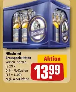 REWE DE Mönchshof Brauspezialitäten versch tilbud