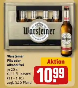 REWE DE Warsteiner Pils oder alkoholfrei tilbud