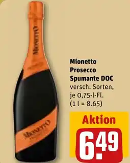 REWE DE Mionetto Prosecco Spumante DOC versch. Sorten, tilbud