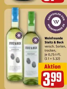 REWE DE Weinfreunde Steitz & Beck versch. Sorten, tilbud