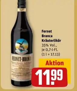 REWE DE Fernet Branca Kräuterlikör tilbud