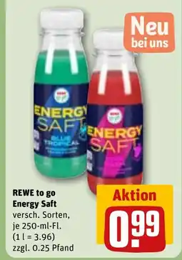 REWE DE REWE to go Energy Saft versch. Sorten, tilbud