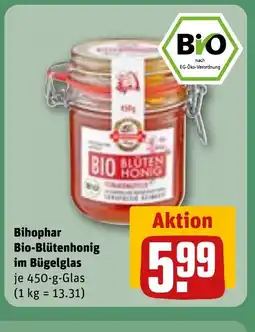 REWE DE Bihophar Bio-Blütenhonig im Bügelglas tilbud