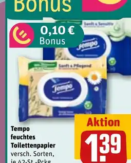 REWE DE Tempo feuchtes Toilettenpapier tilbud