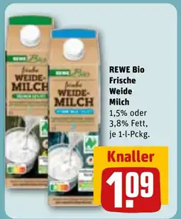 REWE DE REWE Bio Frische Weide Milch tilbud