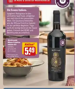 REWE DE Weinfreunde Miluna Primitivo Salento IGT tilbud