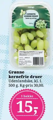 Dagli'Brugsen Grønne kernefrie druer Udenlandske, tilbud