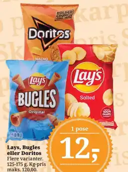 Dagli'Brugsen Lays, Bugles eller Doritos tilbud