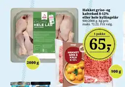 Dagli'Brugsen Hakket grise- og kalvekød 8-12% eller hele kyllingelår tilbud