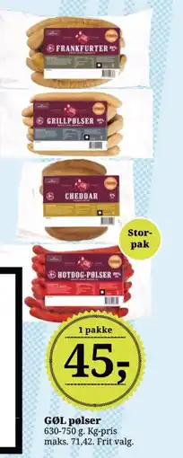 Dagli'Brugsen GØL pølser tilbud