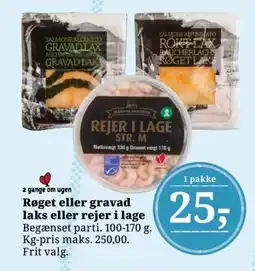 Dagli'Brugsen Røget eller gravad laks eller rejer i lage tilbud