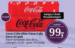 Dagli'Brugsen Coca-Cola eller Coca-Cola Zero 24-pak tilbud