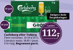 Dagli'Brugsen Carlsberg eller Tuborg Flere varianter. tilbud