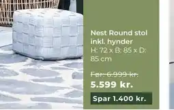 Erling - Christensen Nest Round stol inkl. hynder tilbud