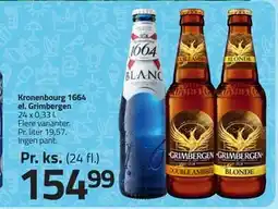 Fleggaard Kronenbourg 1664 el. Grimbergen tilbud