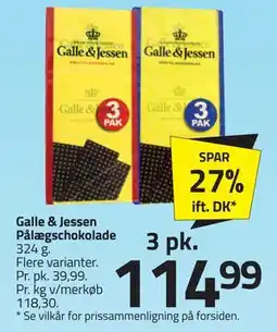 Fleggaard Galle & Jessen Pålægschokolade tilbud