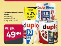 Fleggaard Ferrero Kinder el. Duplo 18 stk tilbud